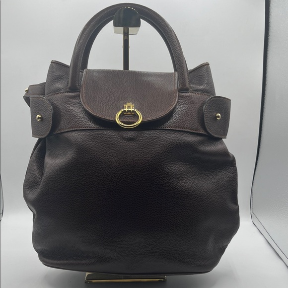 Bally Handbags - Classic Brown Leather Bally Top-Handle two way Women's Bag. Genuine leather.